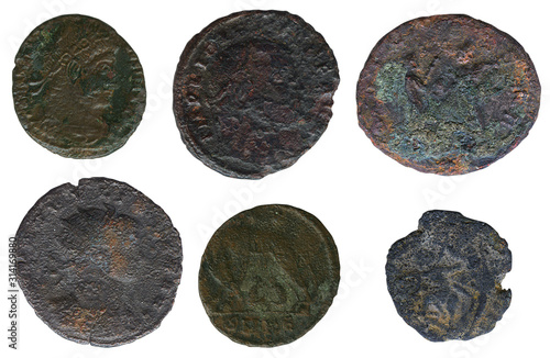 Old roman coins photo