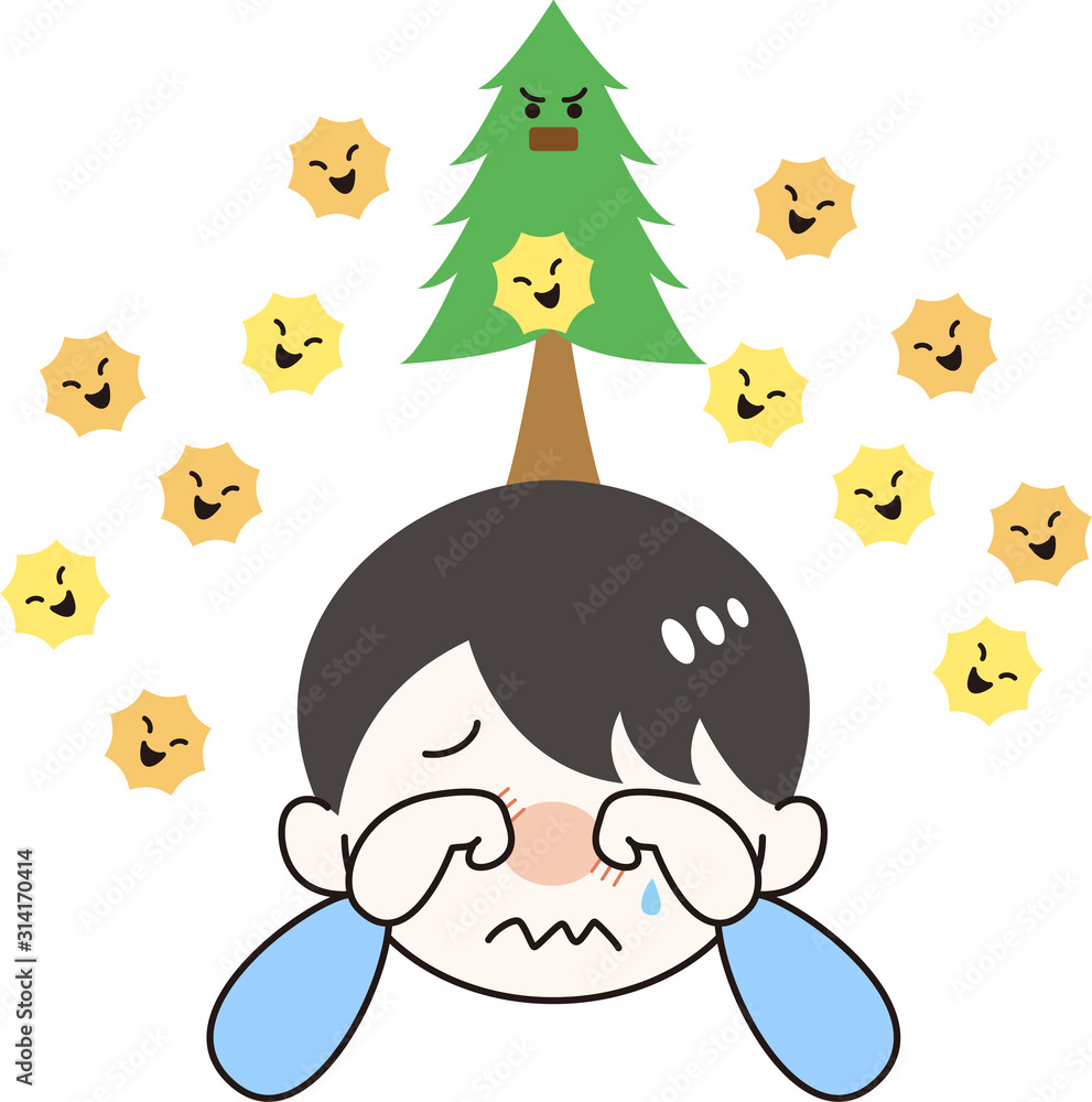 花粉症男性症状目のかゆみスギ花粉stock Vector Adobe Stock