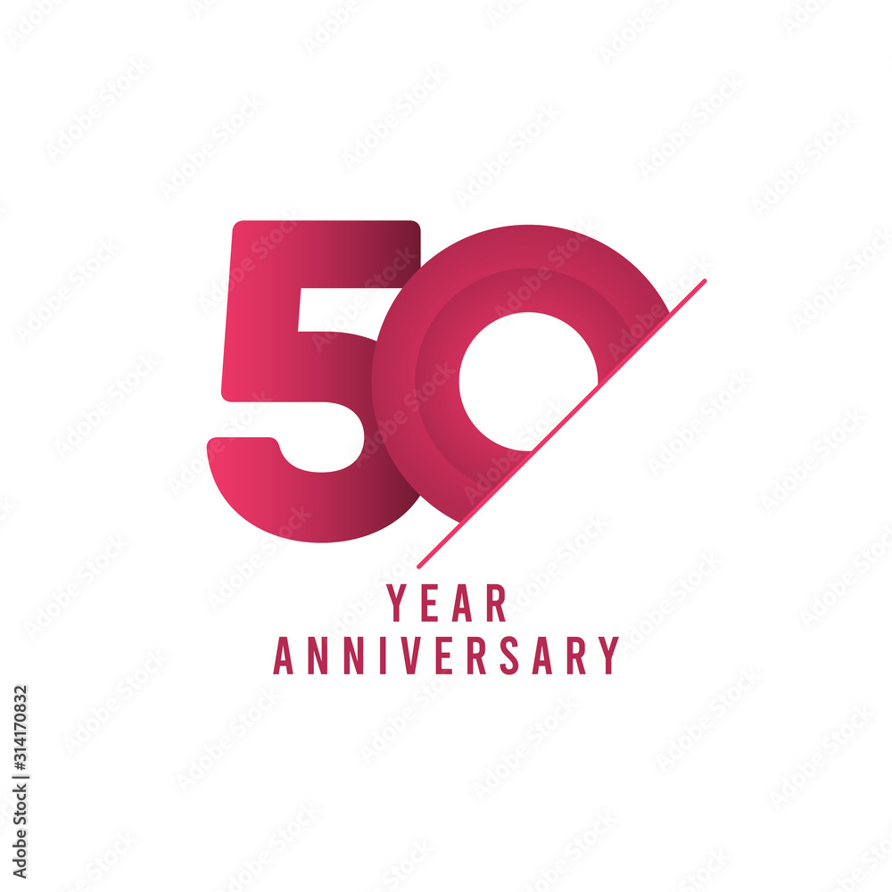 Fototapeta premium 50 Years Anniversary Celebration Vector Template Design Illustration