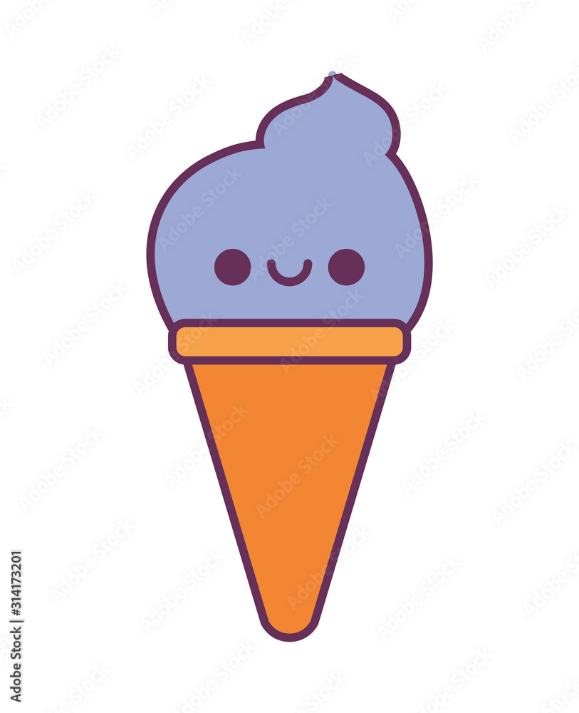 kawaii ice cream cartoon vector design