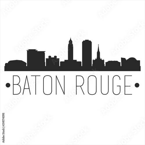 Baton Rouge Louisiana. City Skyline. Silhouette City. Design Vector. Famous Monuments.