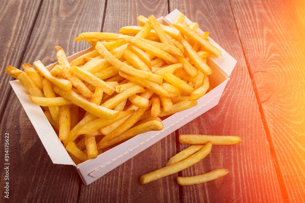A homemade pile of appetizing french fries A homemade pile of appetizing french fries