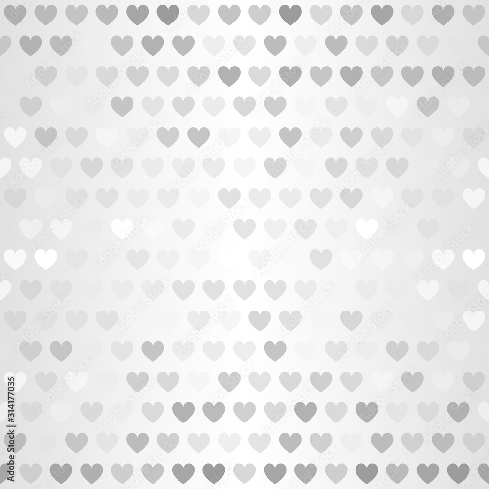 Striped heart pattern. Seamless vector background