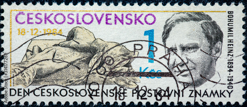 stamp printed by Czechoslovakia, shows Engraver Bohumil Heinz