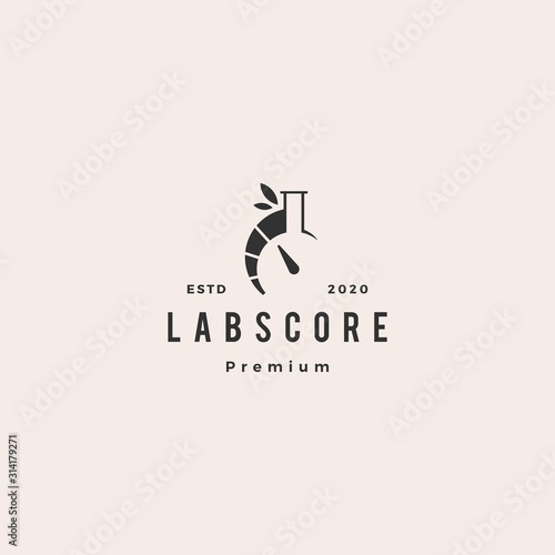 lab leaf test meter level logo vintage retro hipster vector icon
