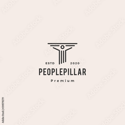 people law pillar logo hipster vintage retro vector icon illustration