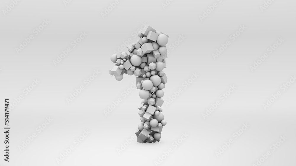 Number One formed with geometric shape Number One formed with geometric shape