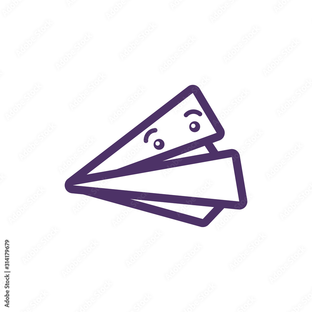 Kawaii paperplane cartoon vector design Kawaii paperplane cartoon vector design