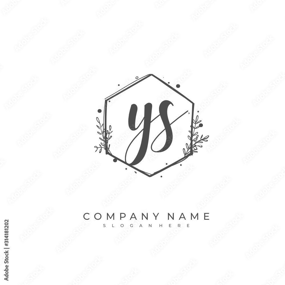 Handwritten initial letter Y S YS for identity and logo. Vector logo template with handwriting and signature style. Handwritten initial letter Y S YS for identity and logo. Vector logo template with handwriting and signature style.