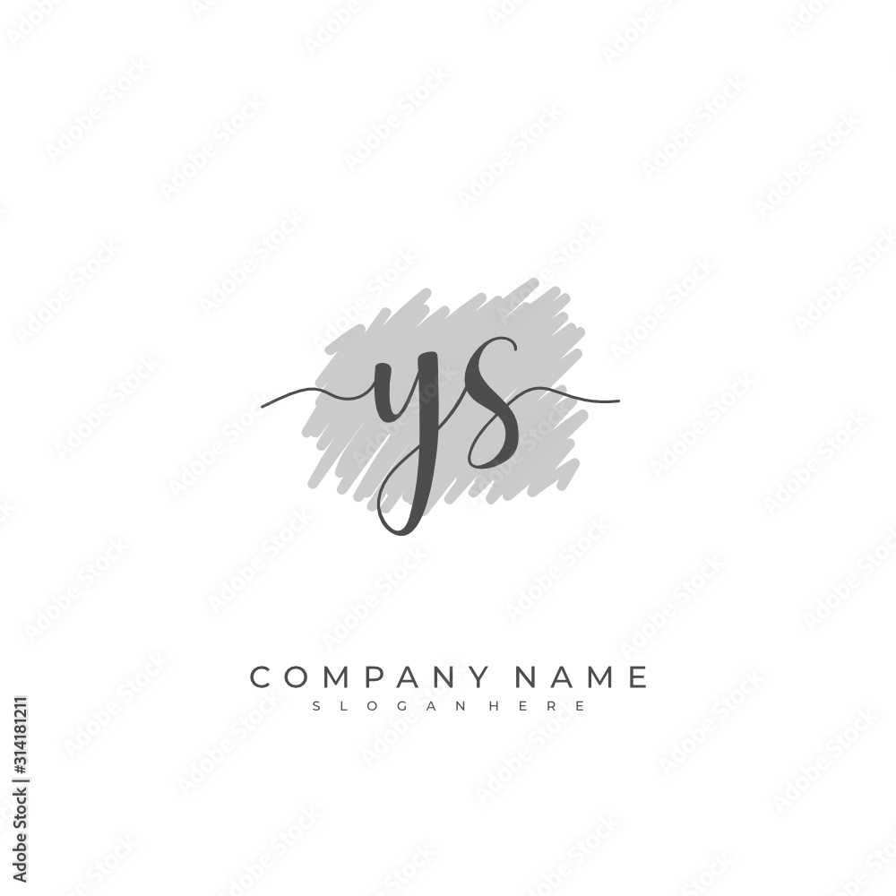 Handwritten initial letter Y S YS for identity and logo. Vector logo template with handwriting and signature style. Handwritten initial letter Y S YS for identity and logo. Vector logo template with handwriting and signature style.