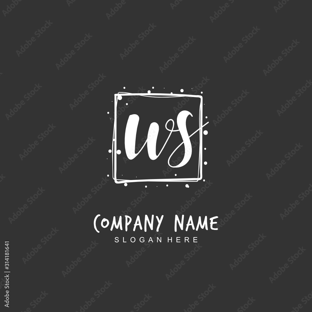 Handwritten initial letter W S WS for identity and logo. Vector logo template with handwriting and signature style. Handwritten initial letter W S WS for identity and logo. Vector logo template with handwriting and signature style.