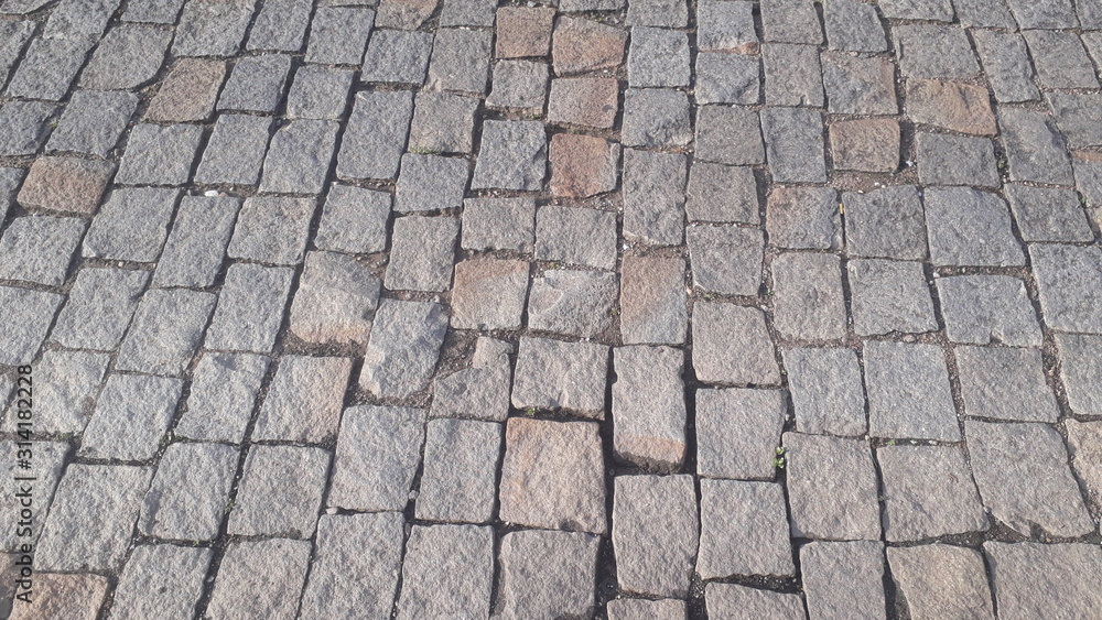 old cobblestone pavement