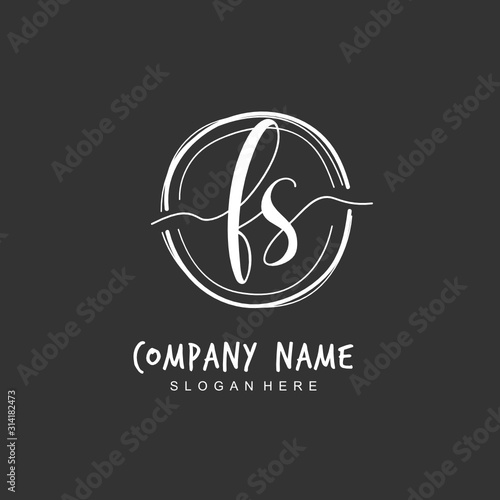 Handwritten initial letter F S FS for identity and logo. Vector logo template with handwriting and signature style. © D'Graphic Studio