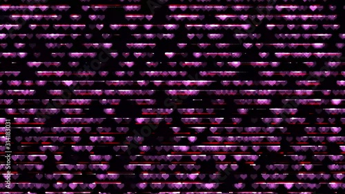 Scrolling seemlessly looping pink heart background for copy space, text, title, backdrop, concert, stage, message, Valentine's backdrop - add your message, product or image photo