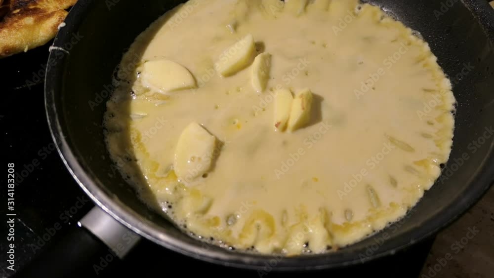 baking pancakes crepes in a pan. time lapse video. baking pancakes crepes in a pan. time lapse video.