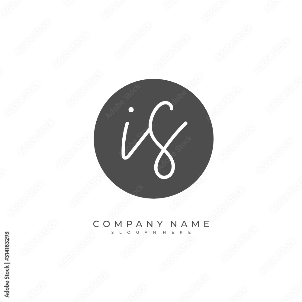 Handwritten initial letter I S IS for identity and logo. Vector logo template with handwriting and signature style. Handwritten initial letter I S IS for identity and logo. Vector logo template with handwriting and signature style.