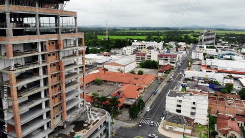 Drone Flying by Residential Housing Construction photo