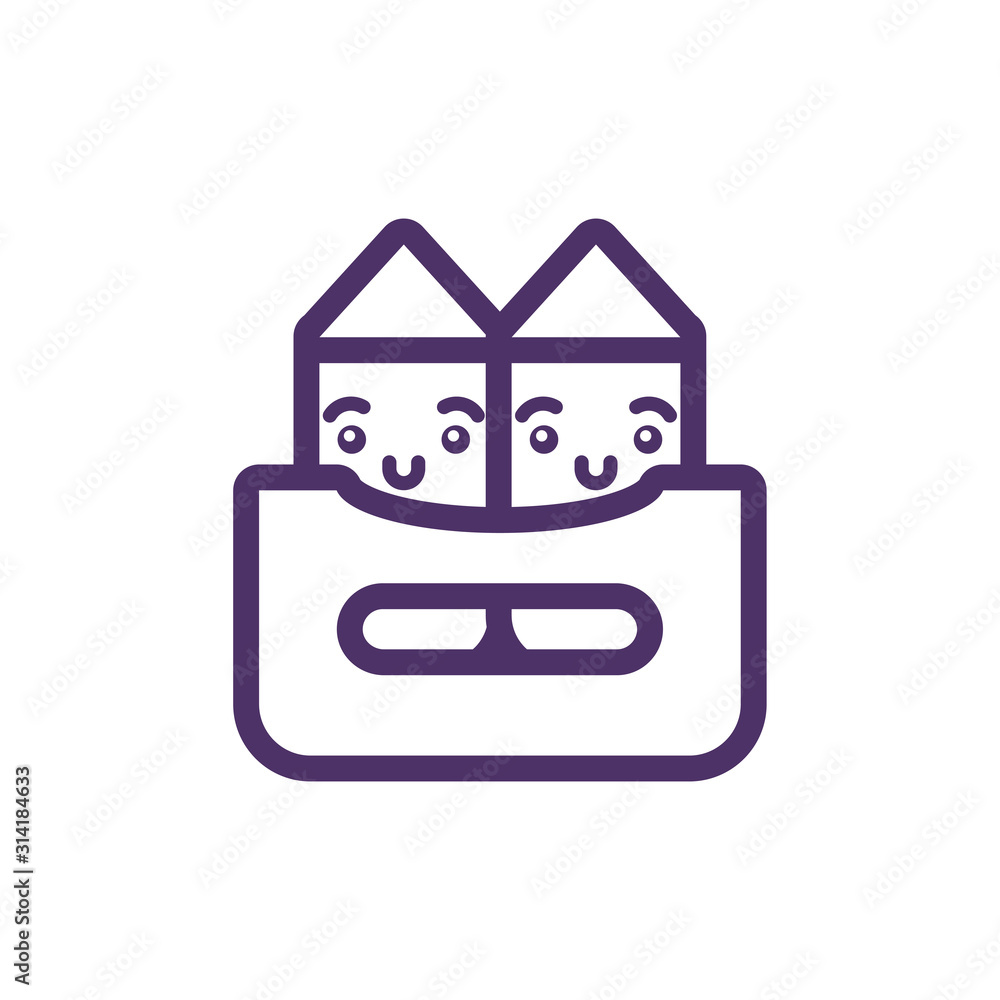Kawaii pencils cartoons inside box vector design Kawaii pencils cartoons inside box vector design