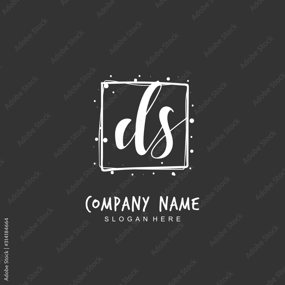 Handwritten initial letter D S DS for identity and logo. Vector logo template with handwriting and signature style. Handwritten initial letter D S DS for identity and logo. Vector logo template with handwriting and signature style.