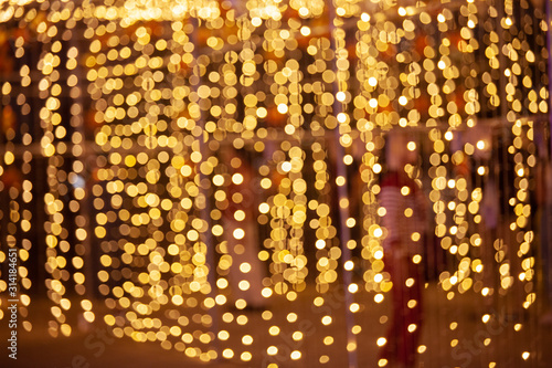 image of blurred bokeh background with warm colorful lights