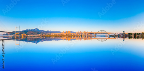 City Scenery of both sides of Minjiang River, Fuzhou City, Fujian Province, China © Weiming