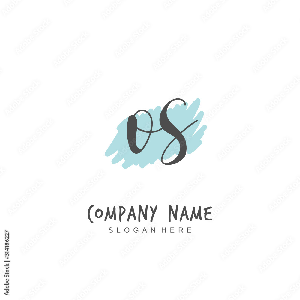Handwritten initial letter O S OS for identity and logo. Vector logo template with handwriting and signature style. Handwritten initial letter O S OS for identity and logo. Vector logo template with handwriting and signature style.