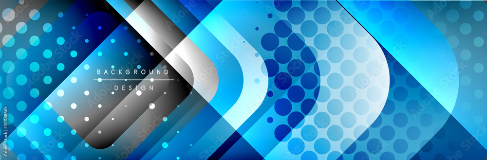 Fototapeta premium Round squares shapes composition geometric abstract background. Vector Illustration