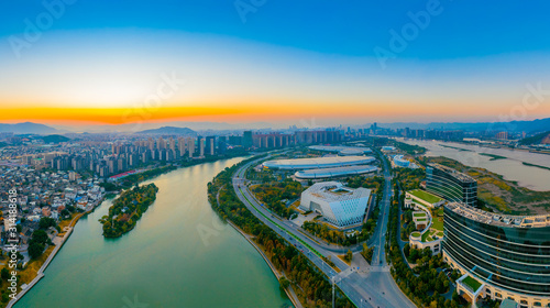 Aerial View of Fuzhou Strait International Convention and Exhibition Center, Fujian Province, China