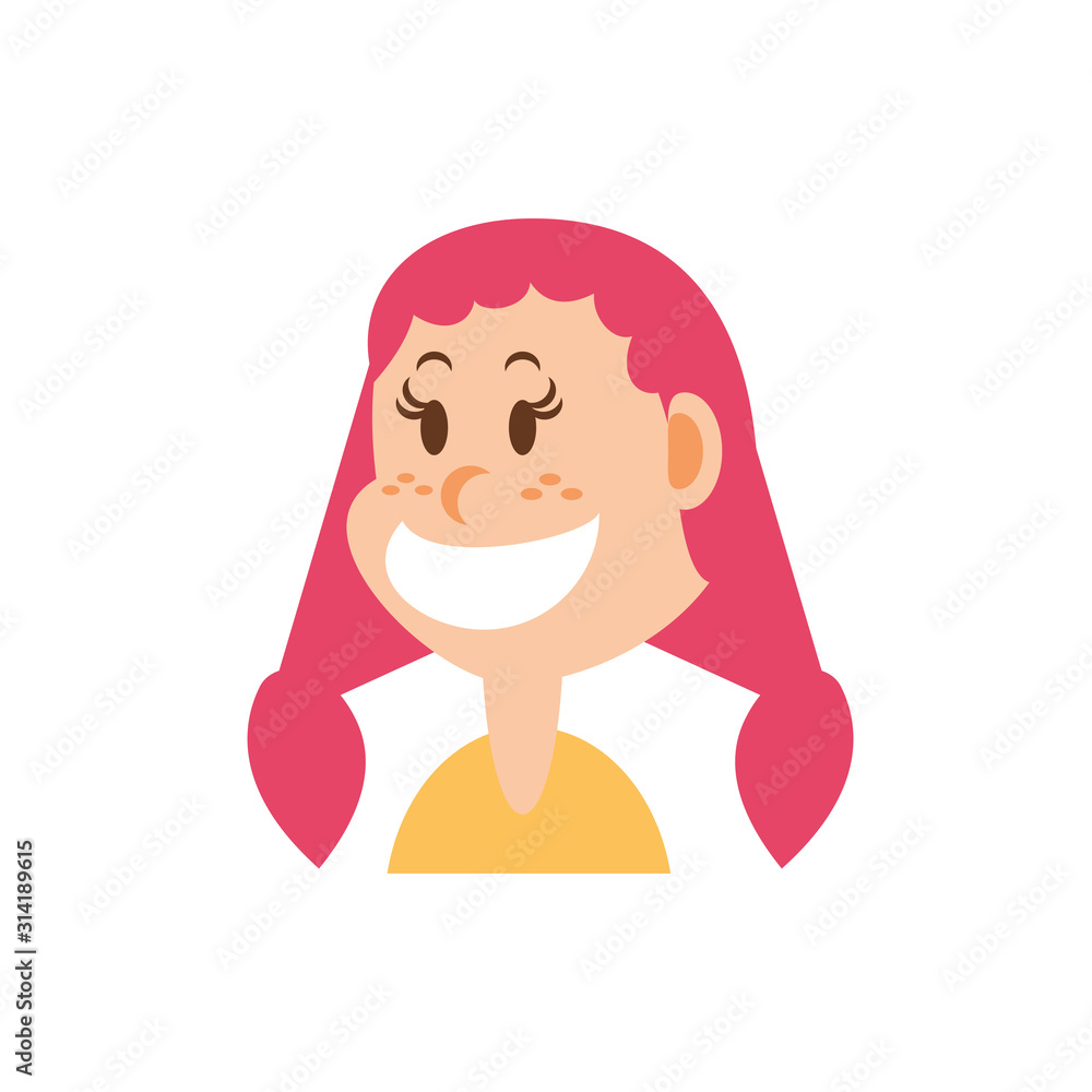 Isolated girl cartoon with red hair vector design Isolated girl cartoon with red hair vector design