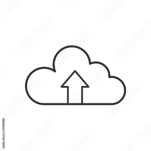 cloud upload icon vector solid grey