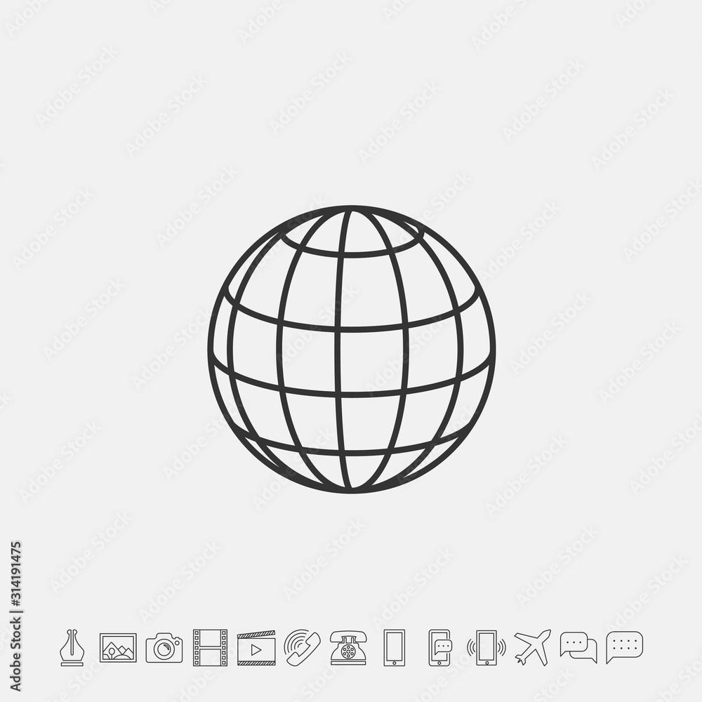 globe icon vector illustration for website and graphic design globe icon vector illustration for website and graphic design