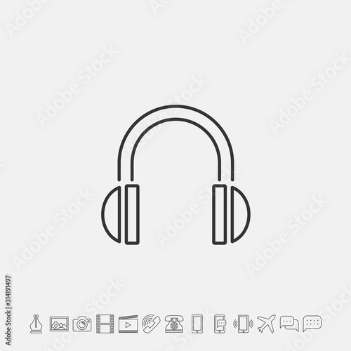 headphones music icon vector illustration for website and graphic design