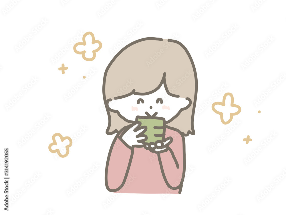 Woman drinking Japanese tea Woman drinking Japanese tea