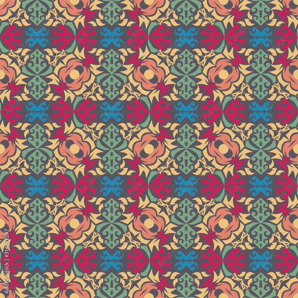 seamless pattern of ethnic pattern.