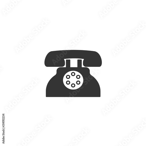 telephone icon vector solid grey