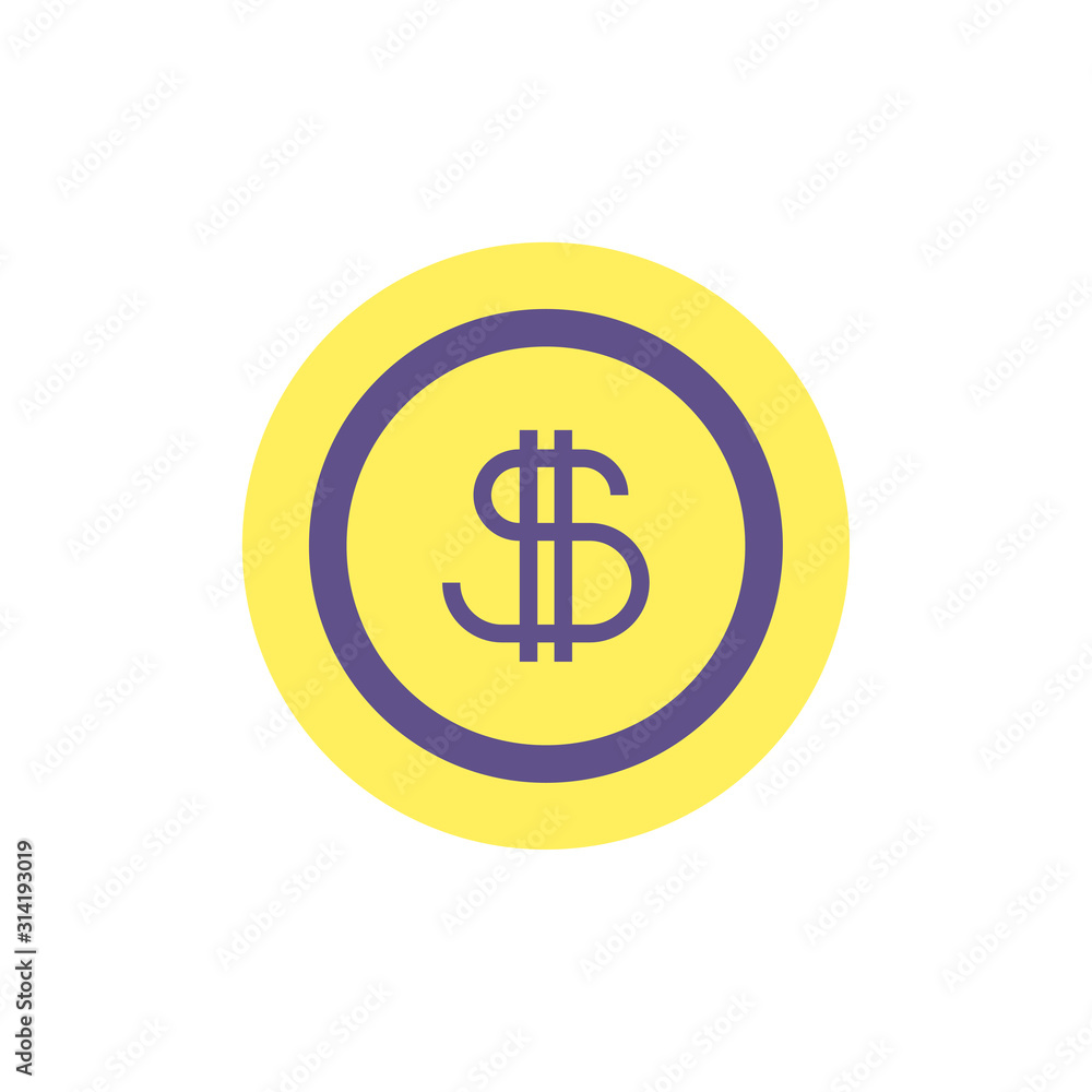 Isolated money coin vector design Isolated money coin vector design