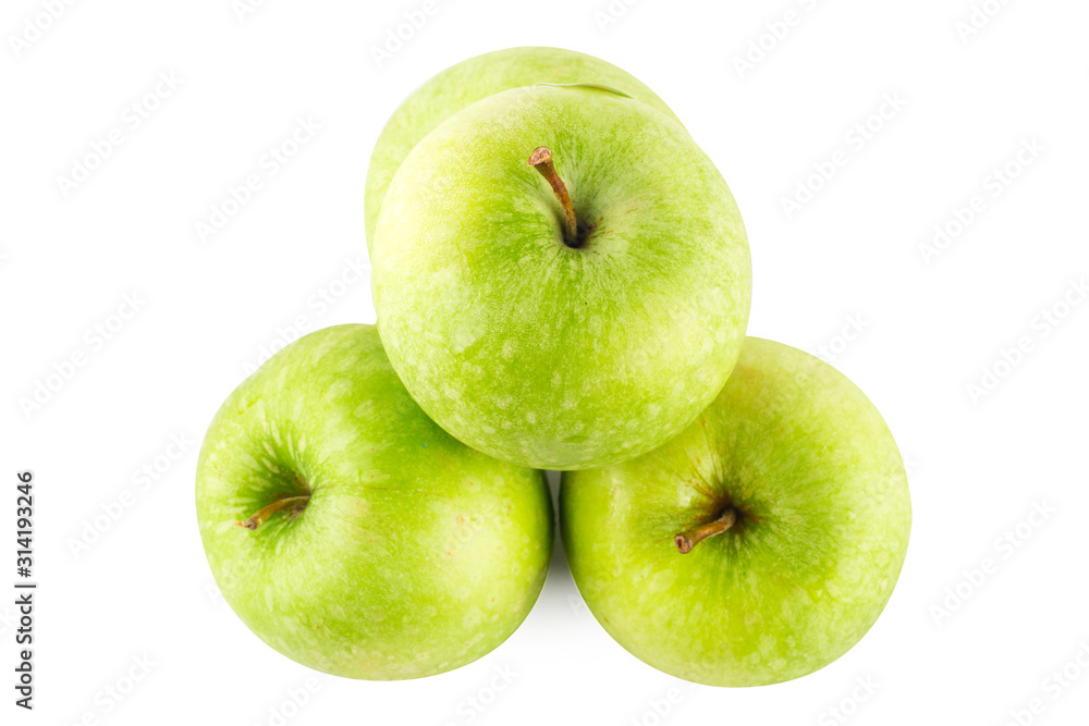 green apple fruit top view on white background fruit agriculture food isolated green apple fruit top view on white background fruit agriculture food isolated