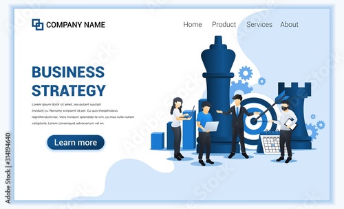 Businessman and co workers are planning a business strategy concept. Business metaphor, Leadership, Target achievement. Flat vector illustration