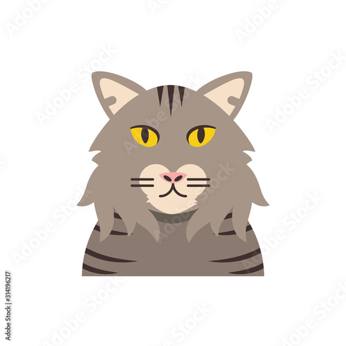 Cute light brown and striped cat cartoon vector design