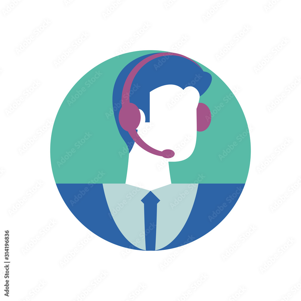 Businessman avatar with headphone vector design Businessman avatar with headphone vector design