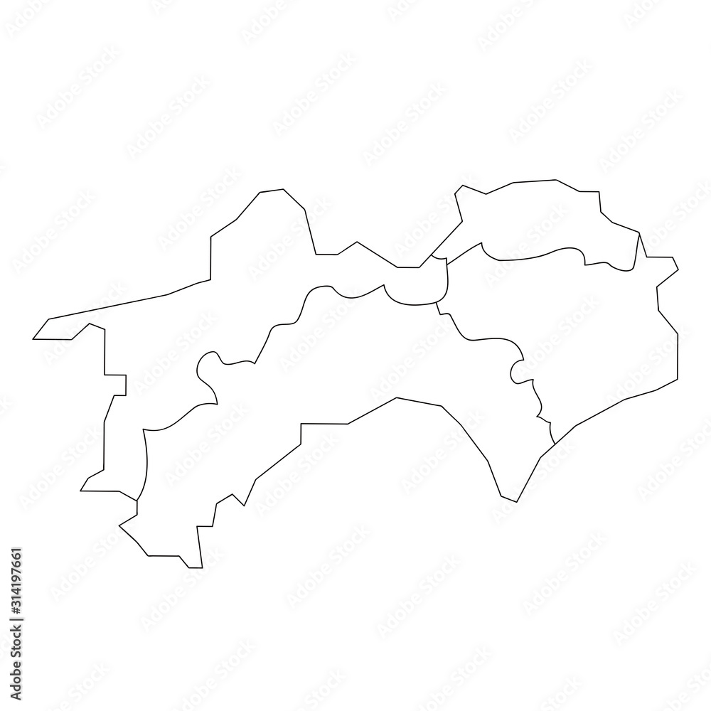Fototapeta premium 四国 ブロック別白地図