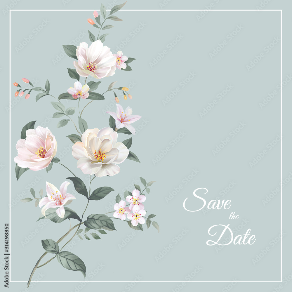 Fototapeta premium watercolor flower illustration