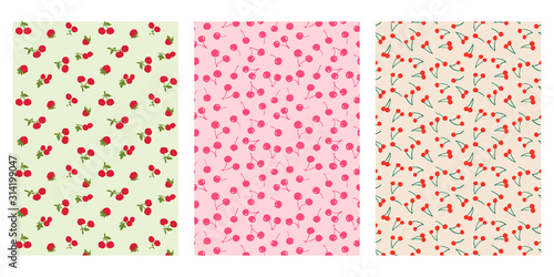 Japanese Cute Pink And Red Cherry Abstract Vector Background Collection