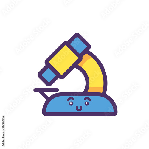 Kawaii microscope cartoon vector design