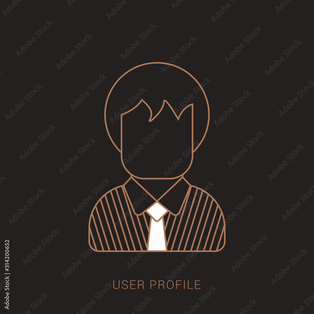 Business man icon symbol vector. Brown and white color with outline concept.