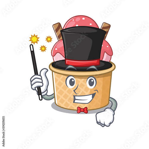 A picture of ice cream sundae performance as a Magician