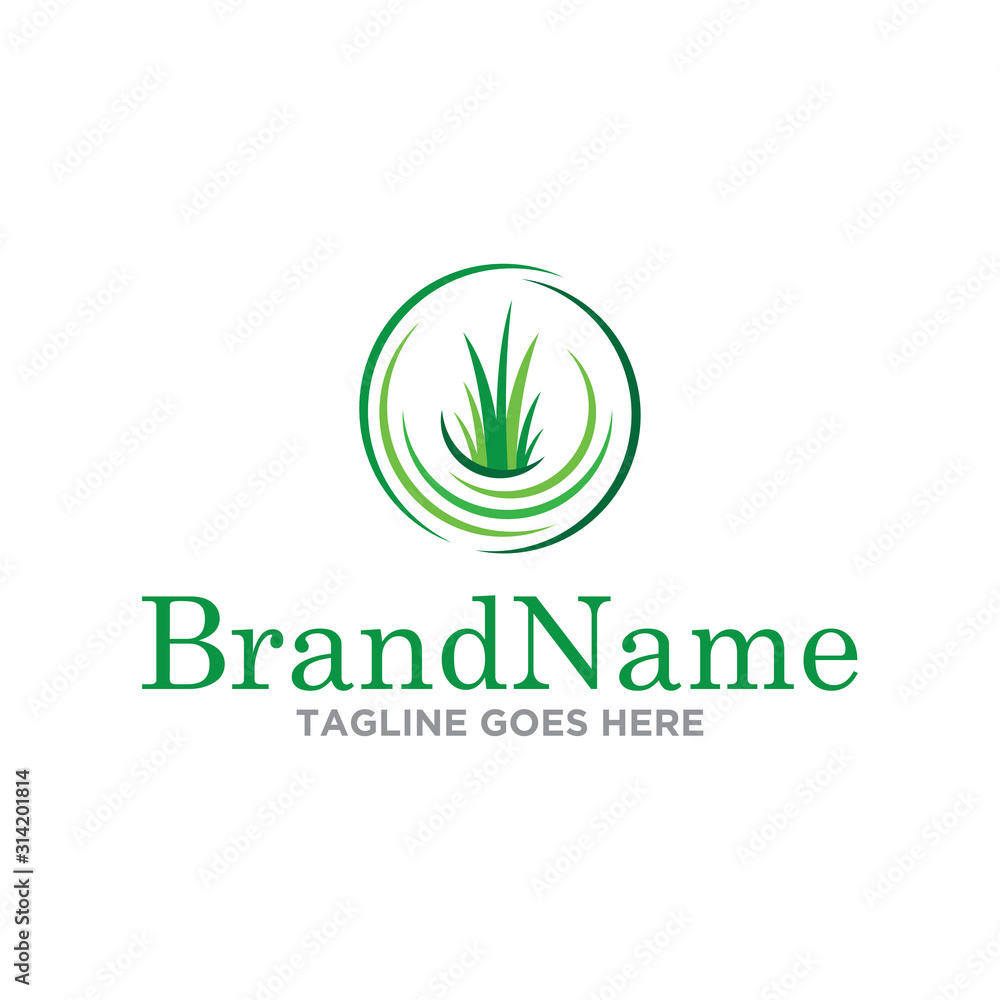 Grass and leaf logo icon vector. Nature logo grass icon template. Grass and leaf logo icon vector. Nature logo grass icon template.
