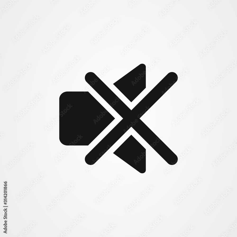 Mute icon design. silent symbol vector illustration Mute icon design. silent symbol vector illustration