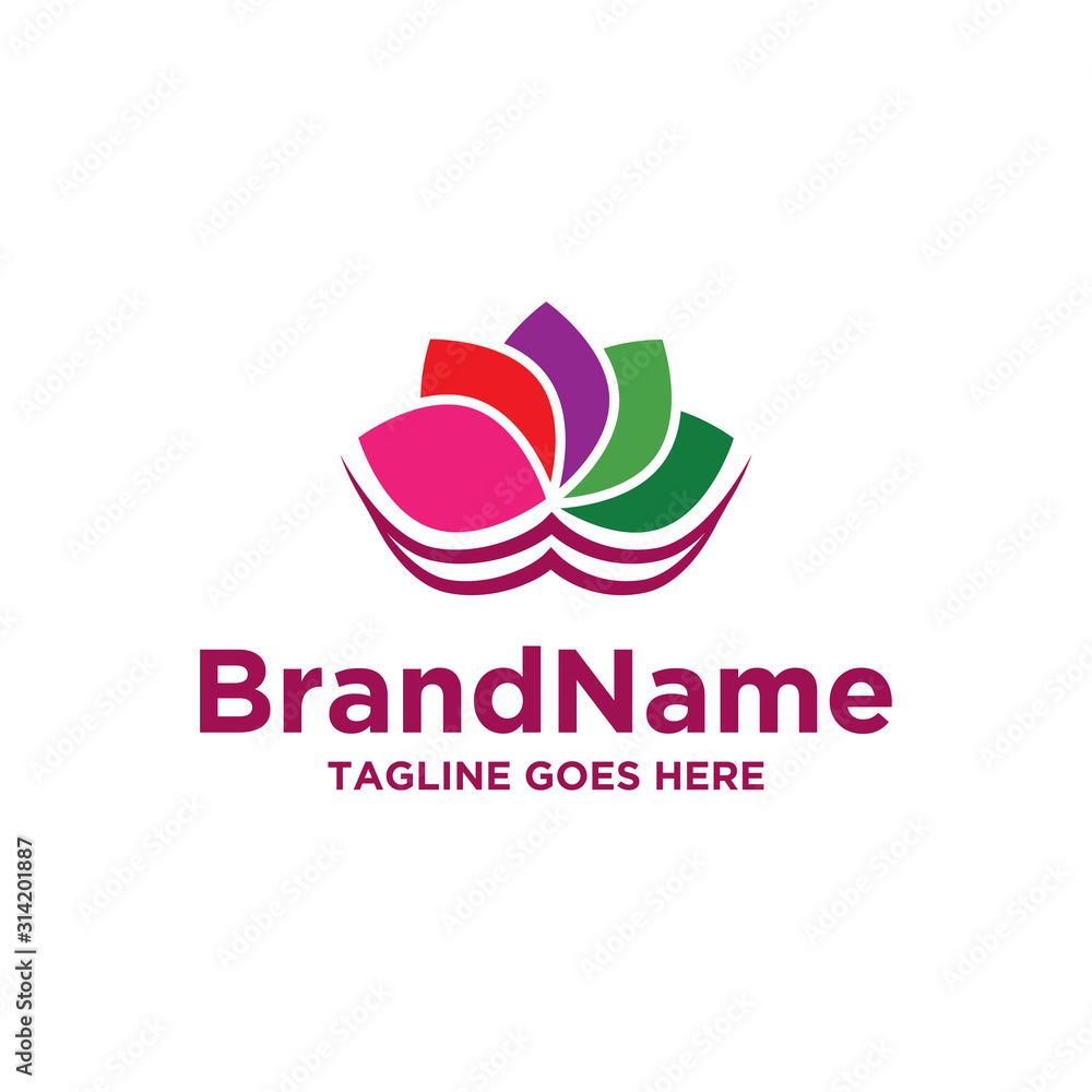 Obraz premium Flower logo icon vector. Beauty Flower logo template.