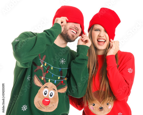 Portrait of happy couple in...